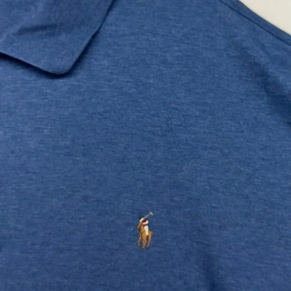 Polo Ralph‎ Lauren Polo Shirt Mens 2XLT Blue Tricolor Pony Classic Fit Casual